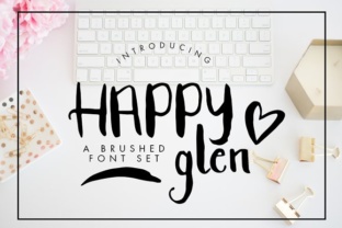 Happyglen Font: A Brushed Typeface for Crafters